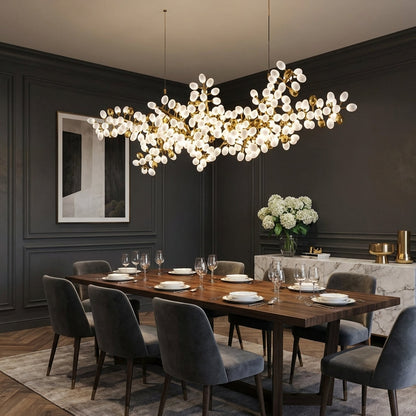 Morylighting Verdant Canopy Horizontal Chandelier - grand American foyer with two-story ceiling