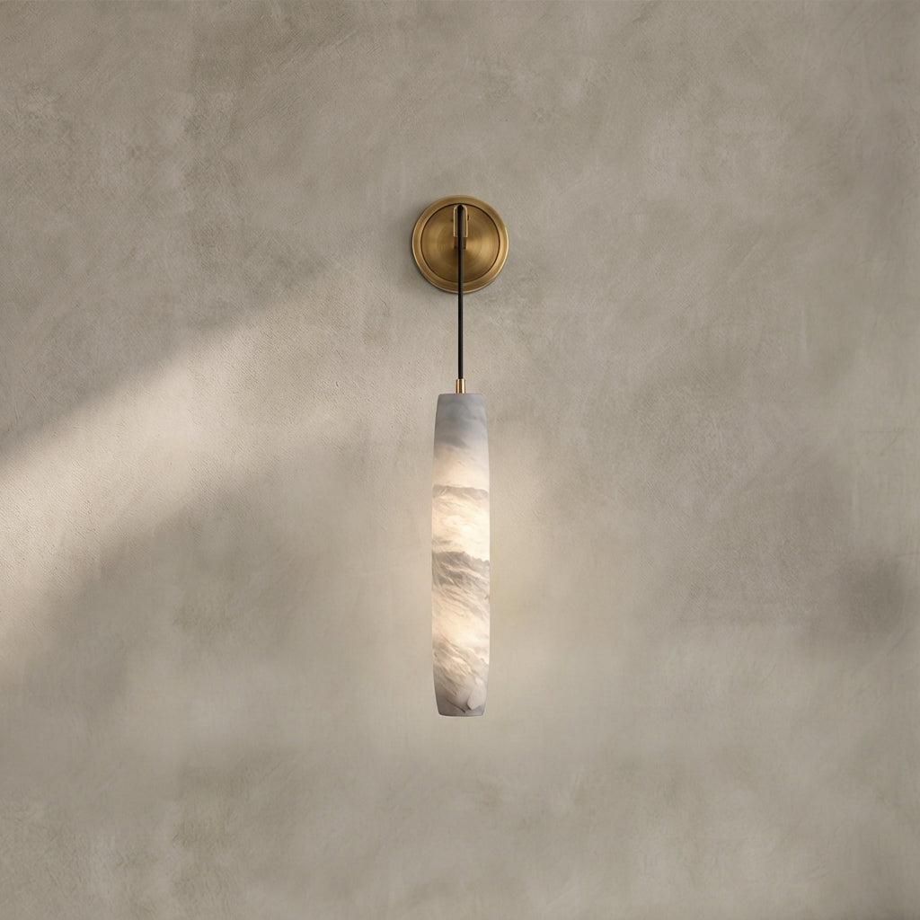 Morylighting Veridian Alabaster Flute Wall Sconce - Background Shot