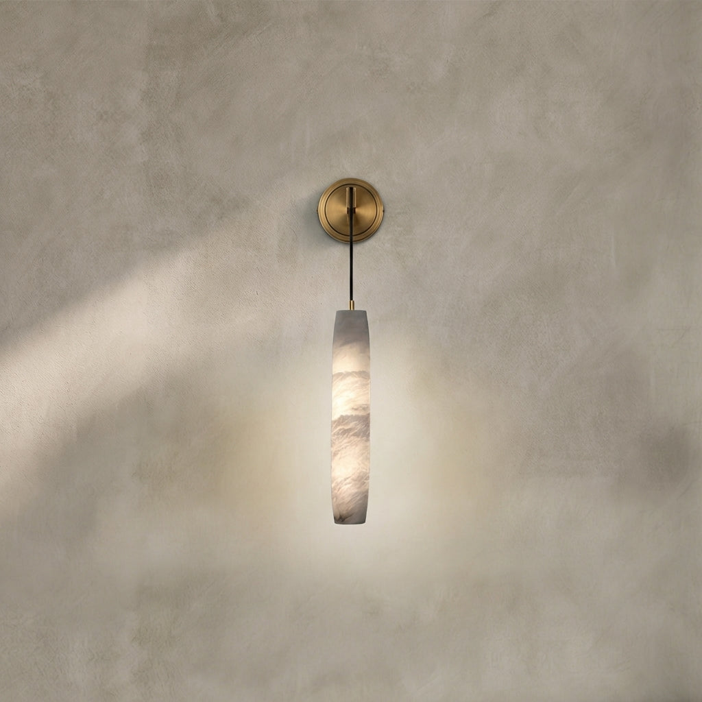 Morylighting Veridian Alabaster Flute Wall Sconce - Background Shot