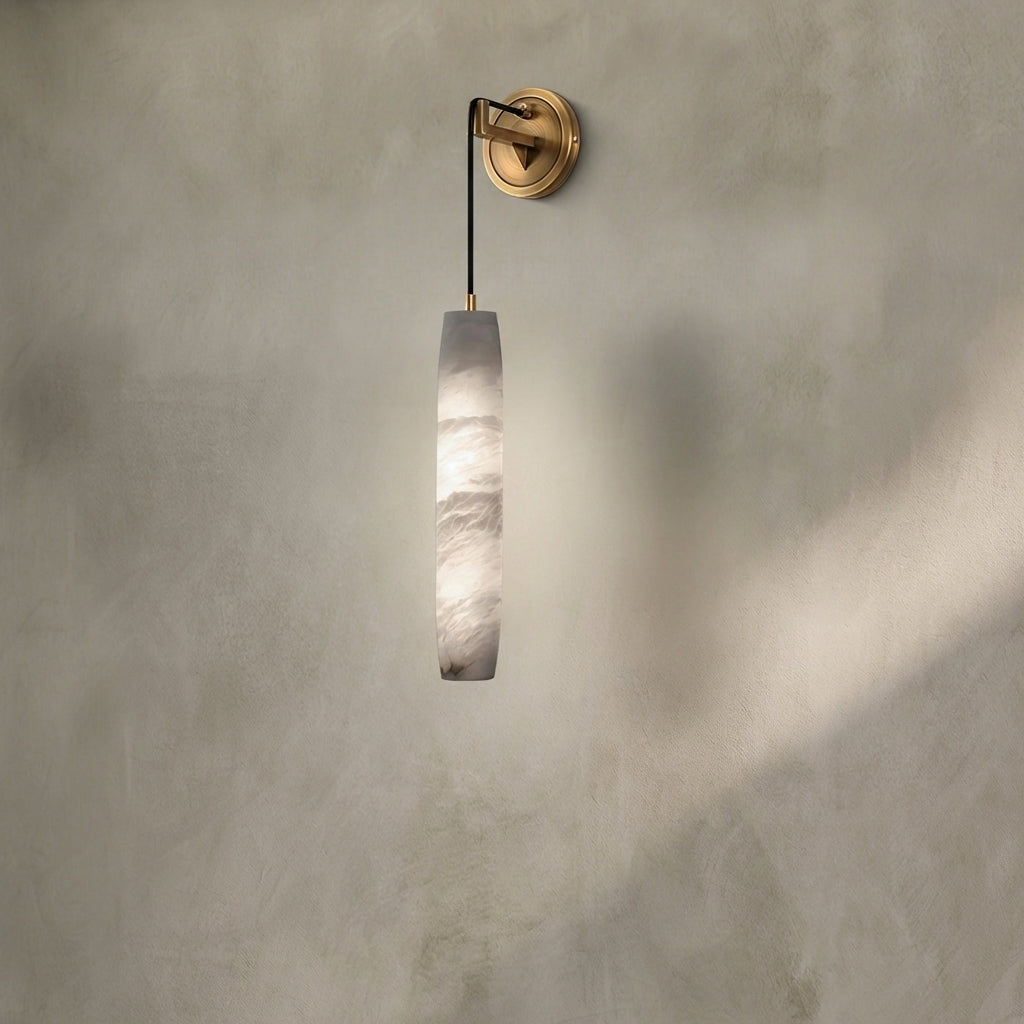 Morylighting Veridian Alabaster Flute Wall Sconce - Background Shot