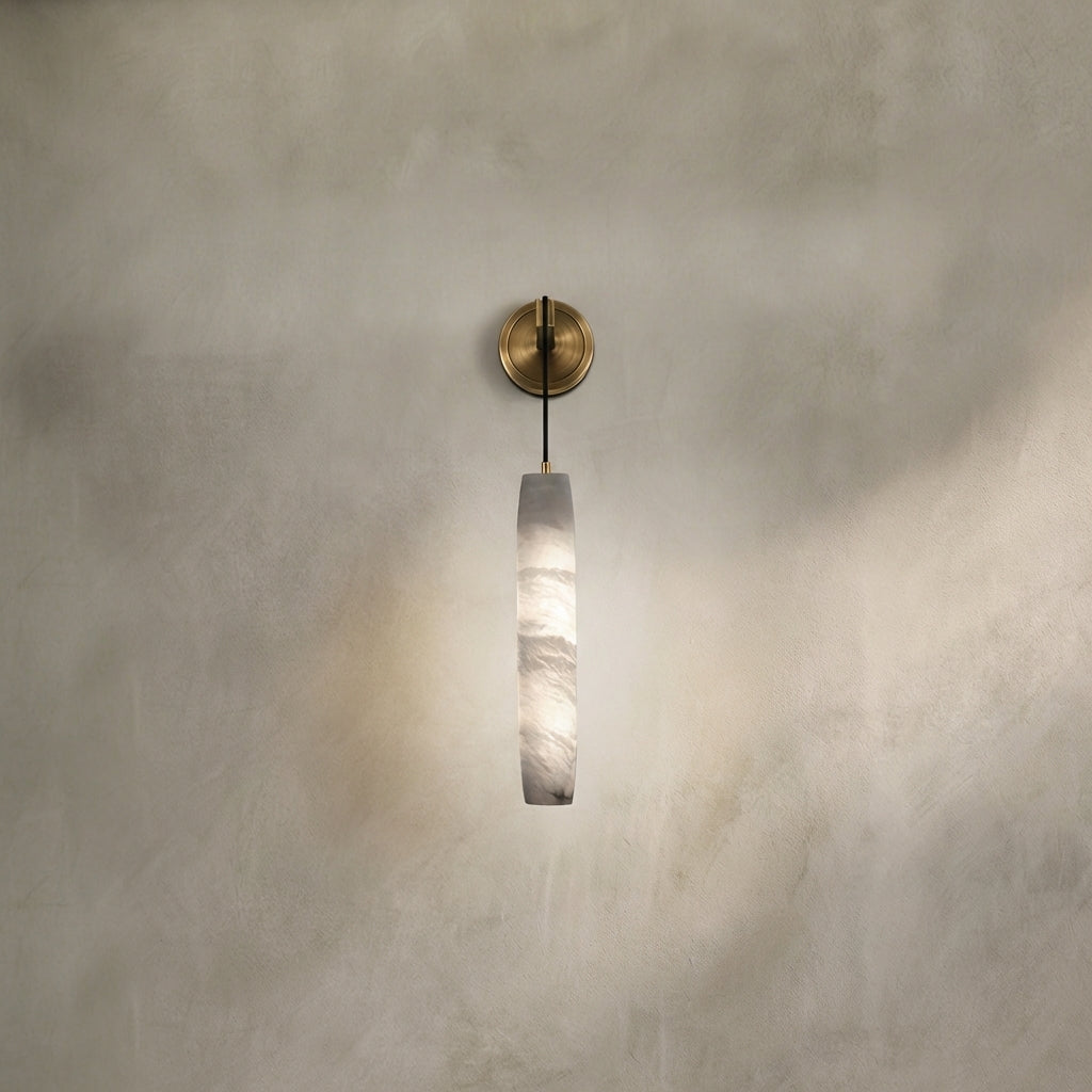 Morylighting Veridian Alabaster Flute Wall Sconce - Background Shot