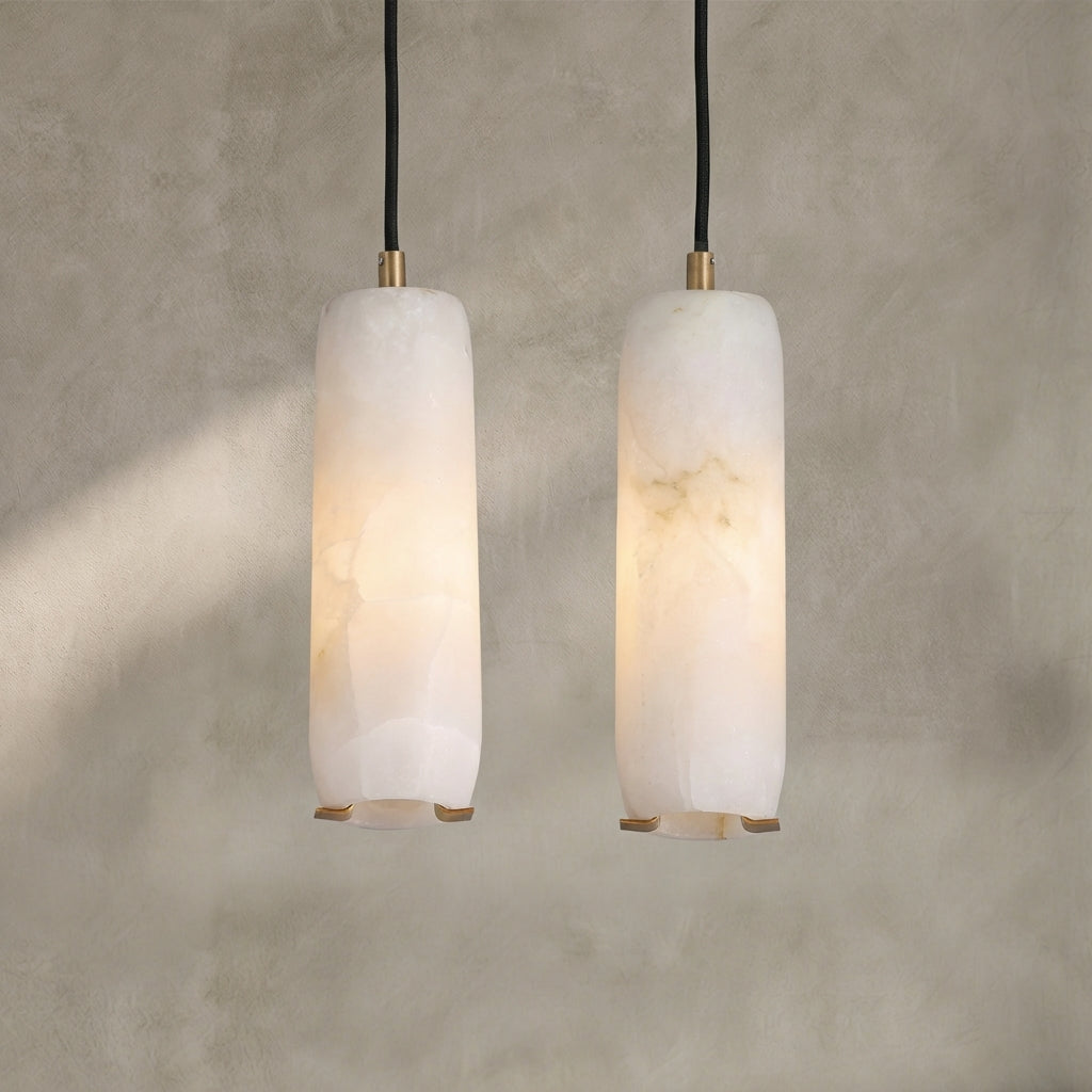 Morylighting Veridian Alabaster Flute Wall Sconce - Background Shot