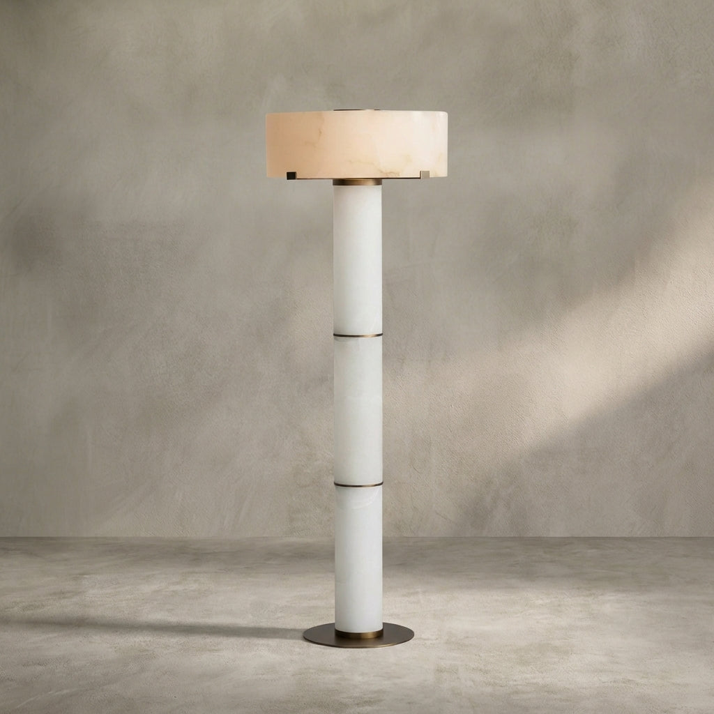 Morylighting Veridian Alabaster Stone Floor Lamp 64''H - Background Shot