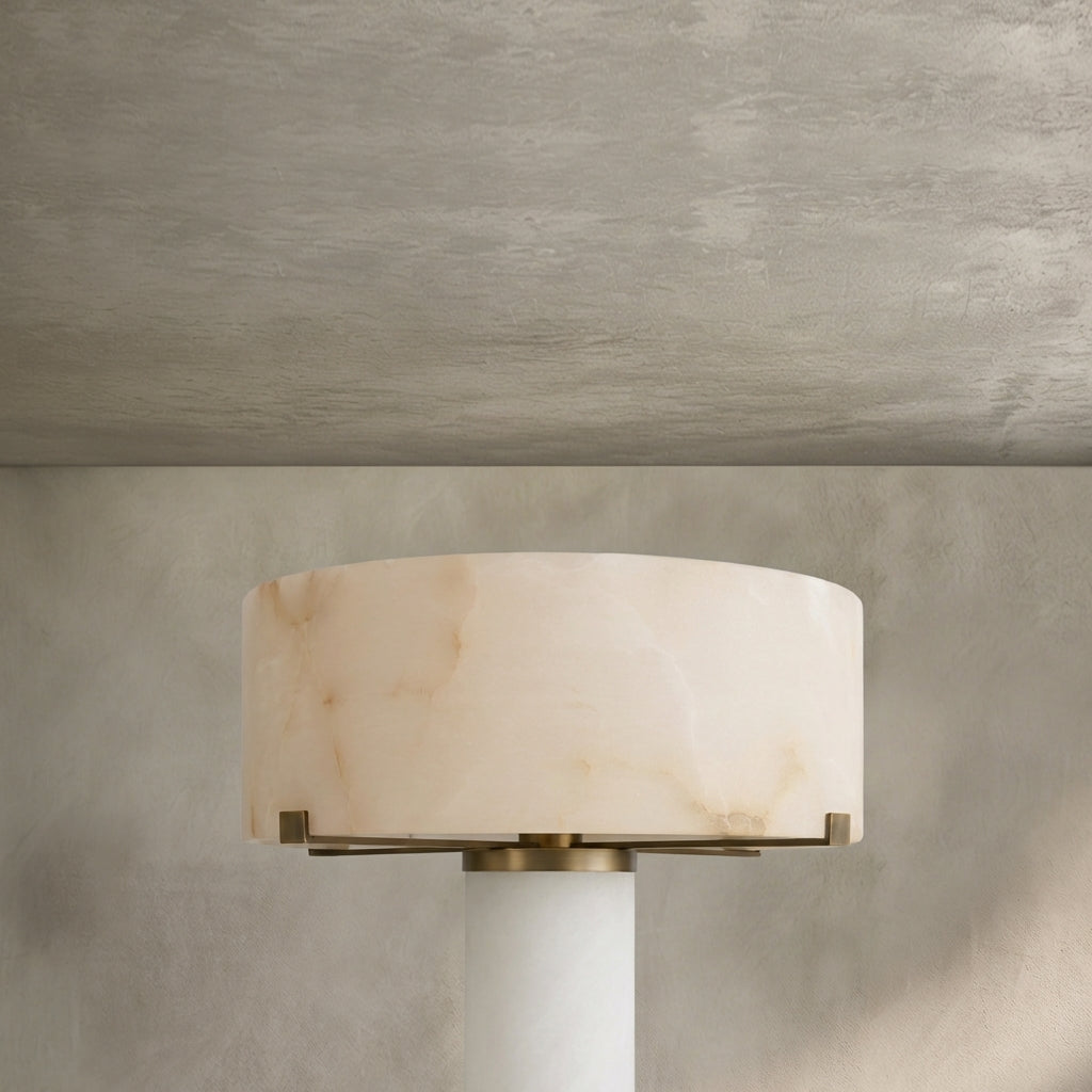 Morylighting Veridian Alabaster Stone Floor Lamp 64''H - Background Shot