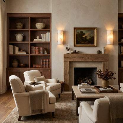 Morylighting Luminous Alabaster Stone Sconce - American formal living room