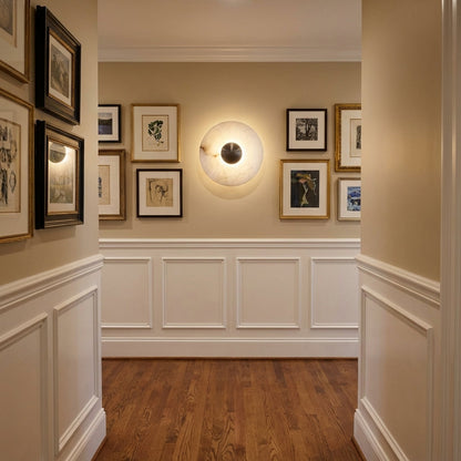 Morylighting Median Alabaster Wall Sconce - American hallway gallery