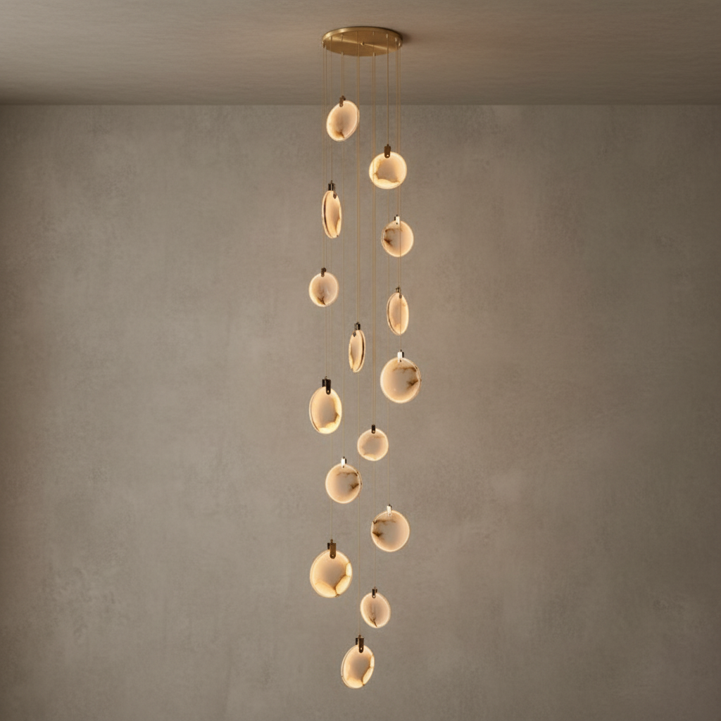 Morylighting Aura Marble Multi-Light Pendant Chandelier - Background Shot