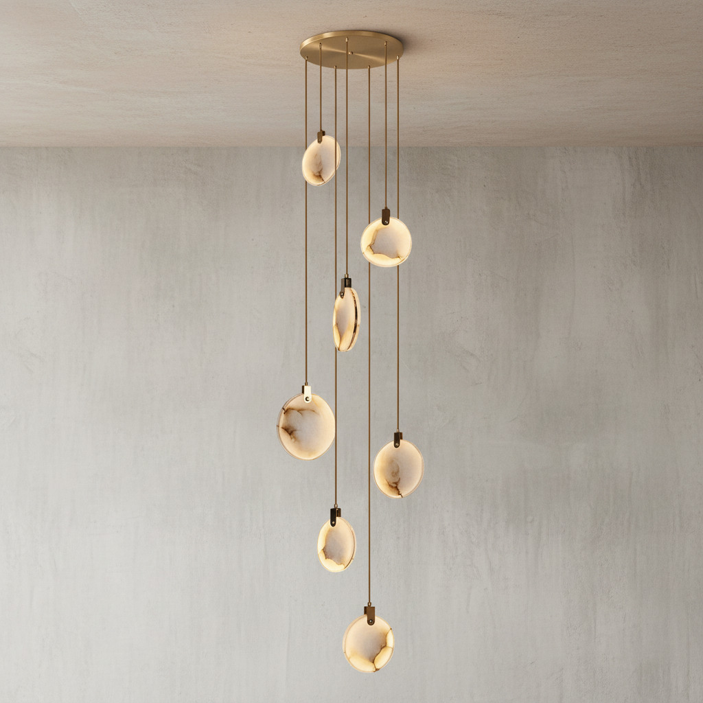 Morylighting Aura Marble Multi-Light Pendant Chandelier - Background Shot