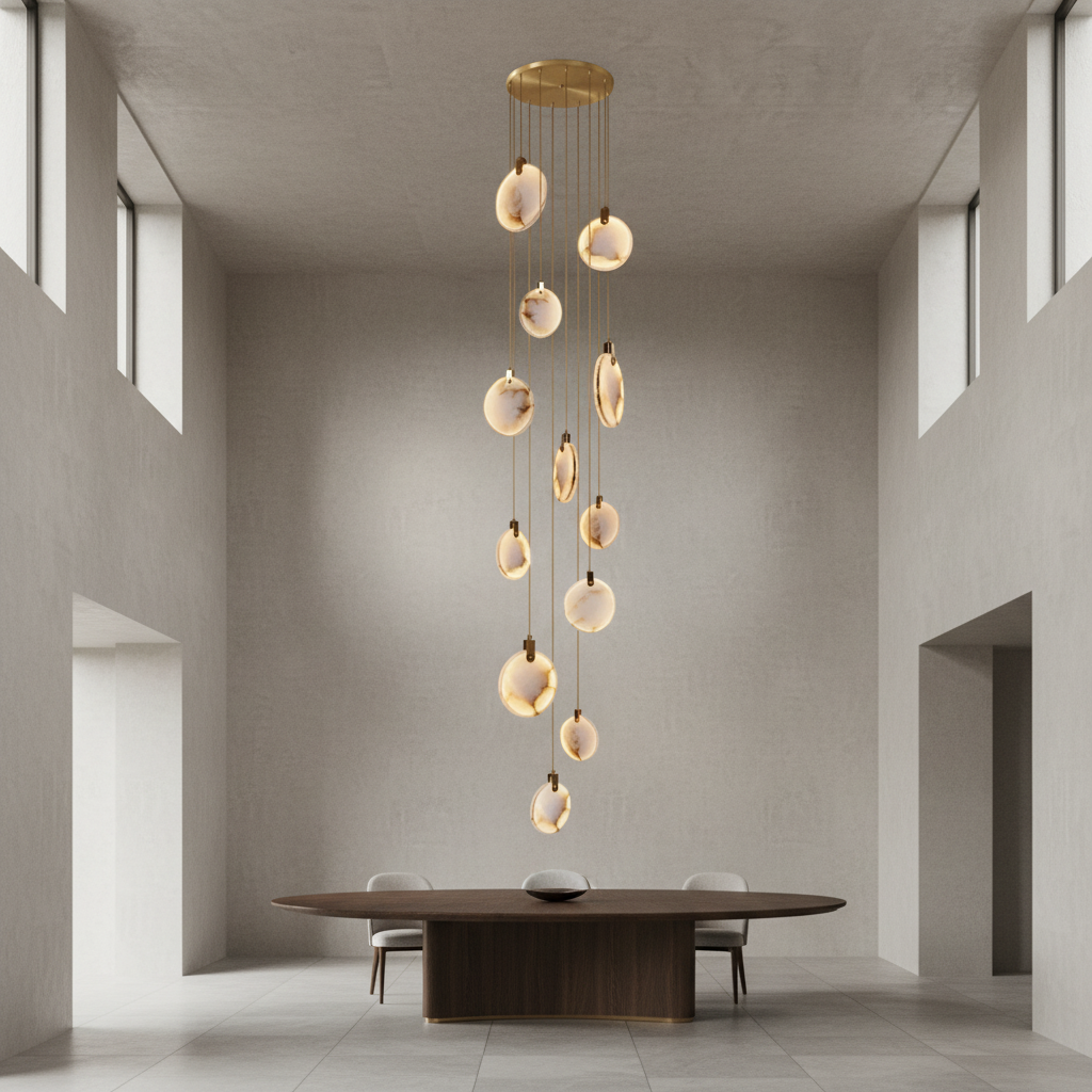Morylighting Aura Marble Multi-Light Pendant Chandelier - Background Shot