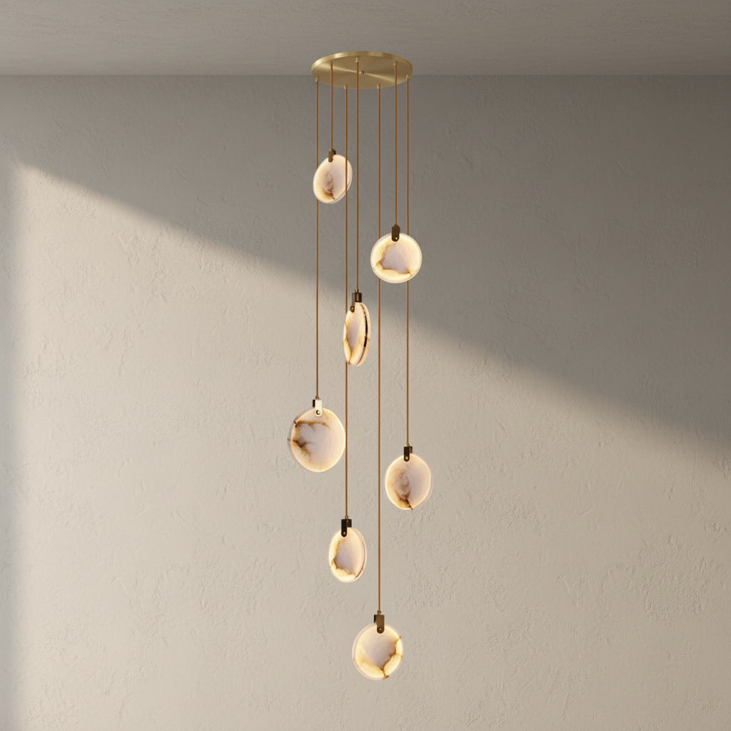 Morylighting Aura Marble Multi-Light Pendant Chandelier - Background Shot