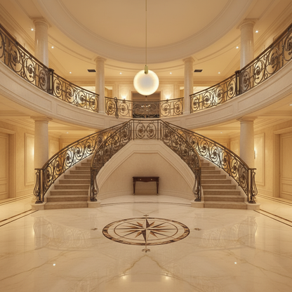 Morylighting Aura Marble Multi-Light Pendant Chandelier - grand American foyer with two-story ceiling