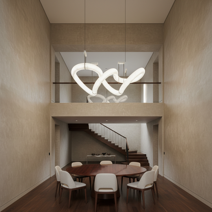 Morylighting Aura Alabaster Symmetrical Grand Pendant Light - Background Shot