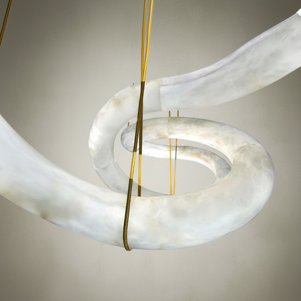 Morylighting Aura Alabaster Symmetrical Grand Pendant Light - Background Shot