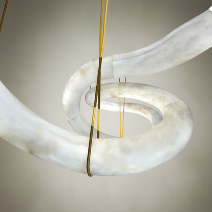 Morylighting Aura Alabaster Symmetrical Grand Pendant Light - Background Shot