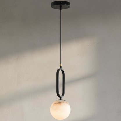 Morylighting Alabaster Orb Modern Pendant Light - Background Shot