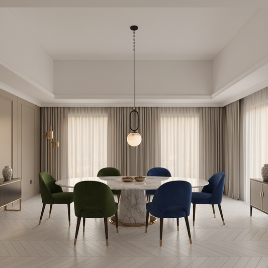 Morylighting Alabaster Orb Modern Pendant Light - luxurious American dining room