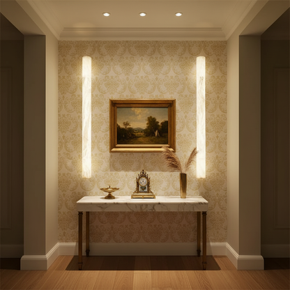 Morylighting Alabaster Linear Wall Sconce - sophisticated American hallway alcove