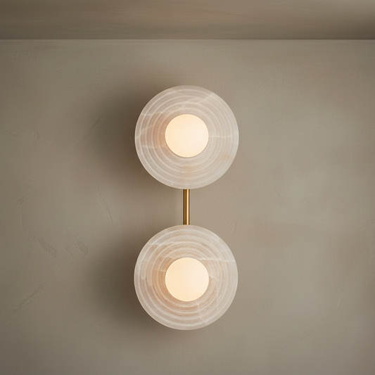 Morylighting Aura Petal Alabaster Wall Sconce - Background Shot