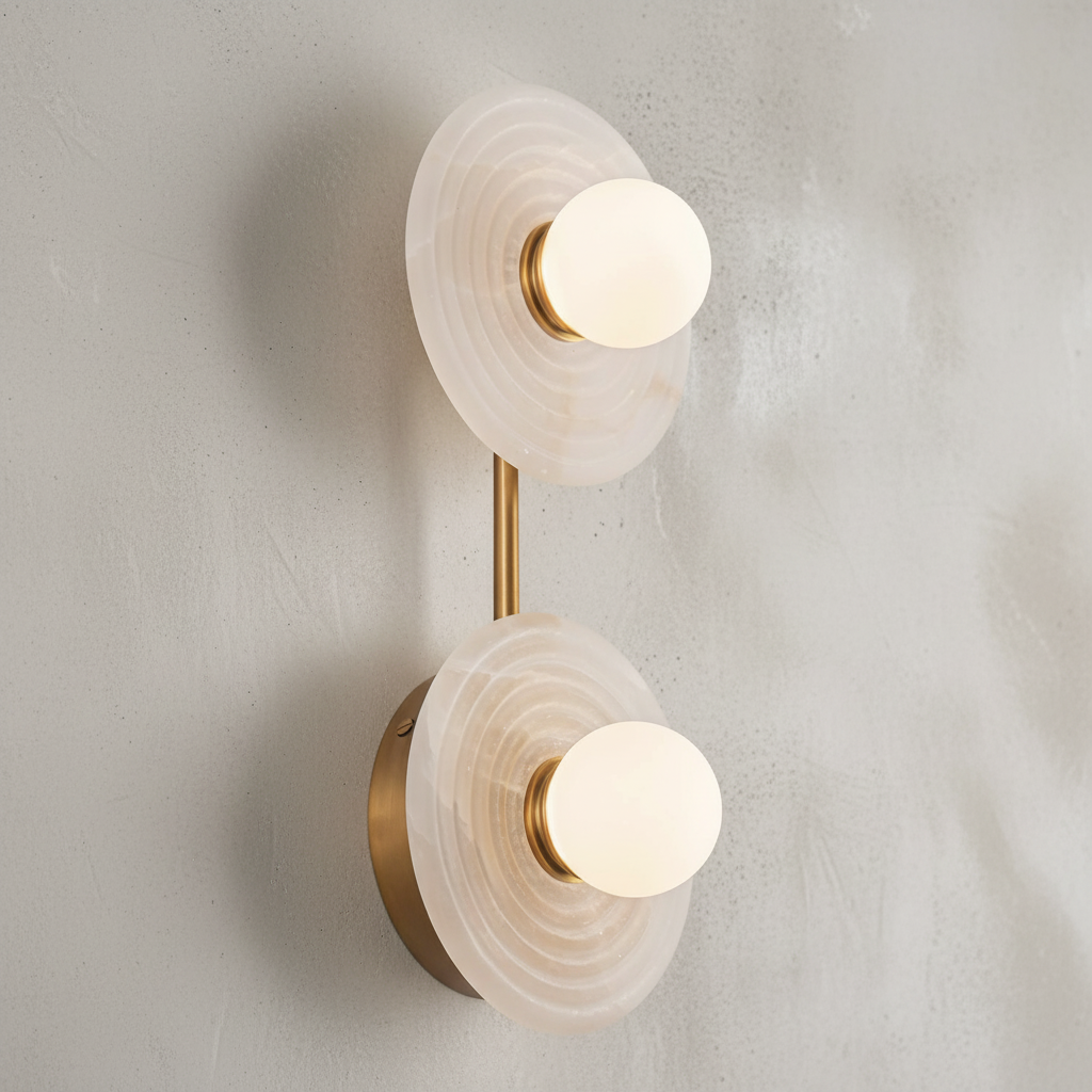 Morylighting Aura Petal Alabaster Wall Sconce - Background Shot