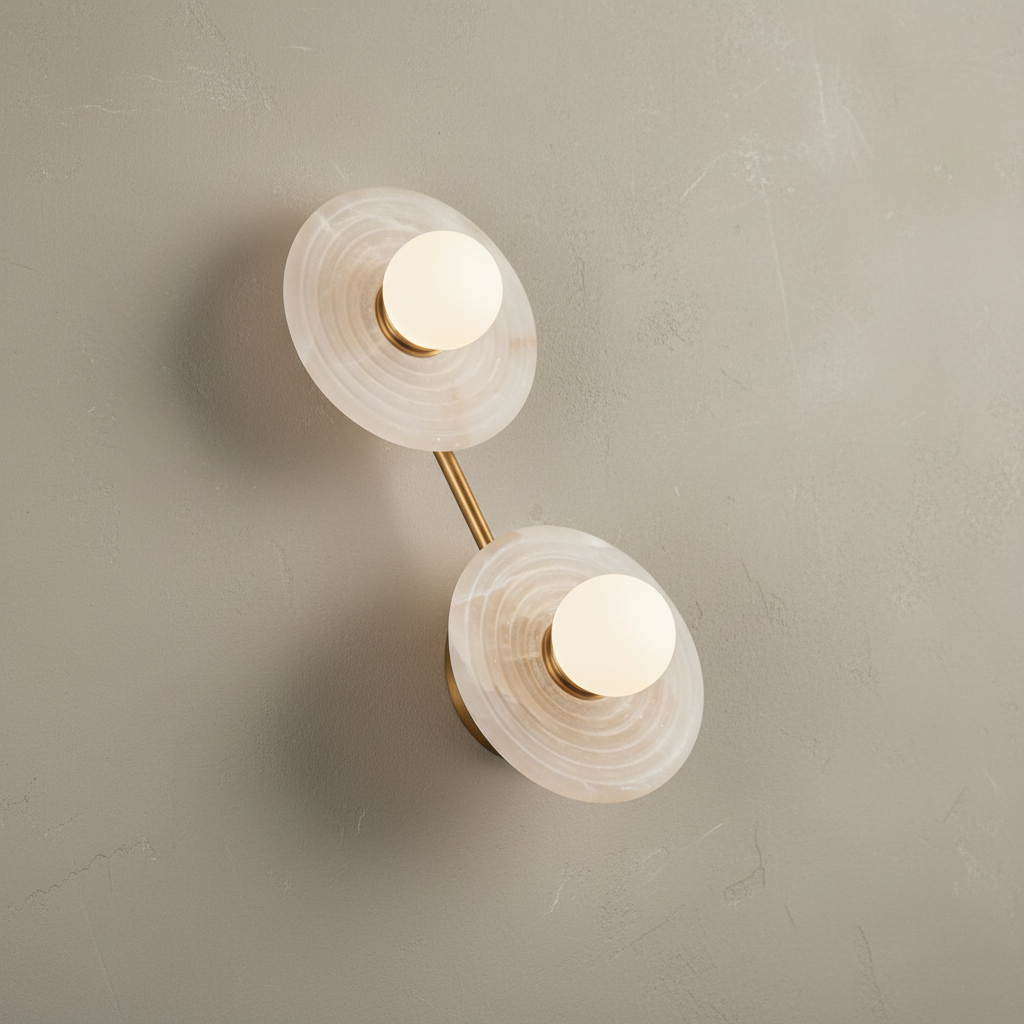 Morylighting Aura Petal Alabaster Wall Sconce - Background Shot