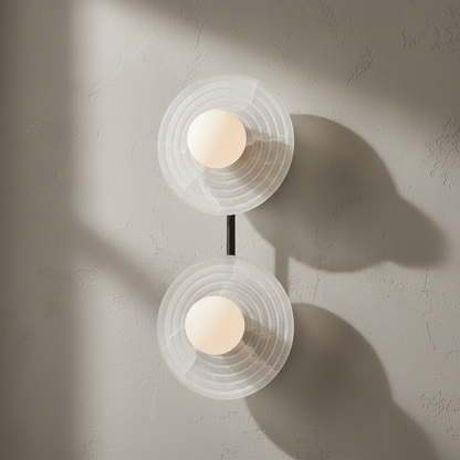 Morylighting Aura Petal Alabaster Wall Sconce - Background Shot