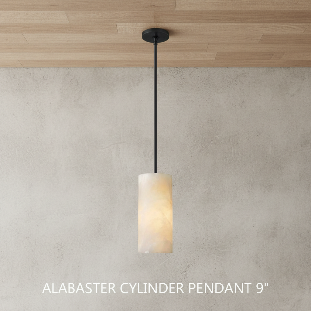 Morylighting Alabaster Cylinder Pendant - Background Shot