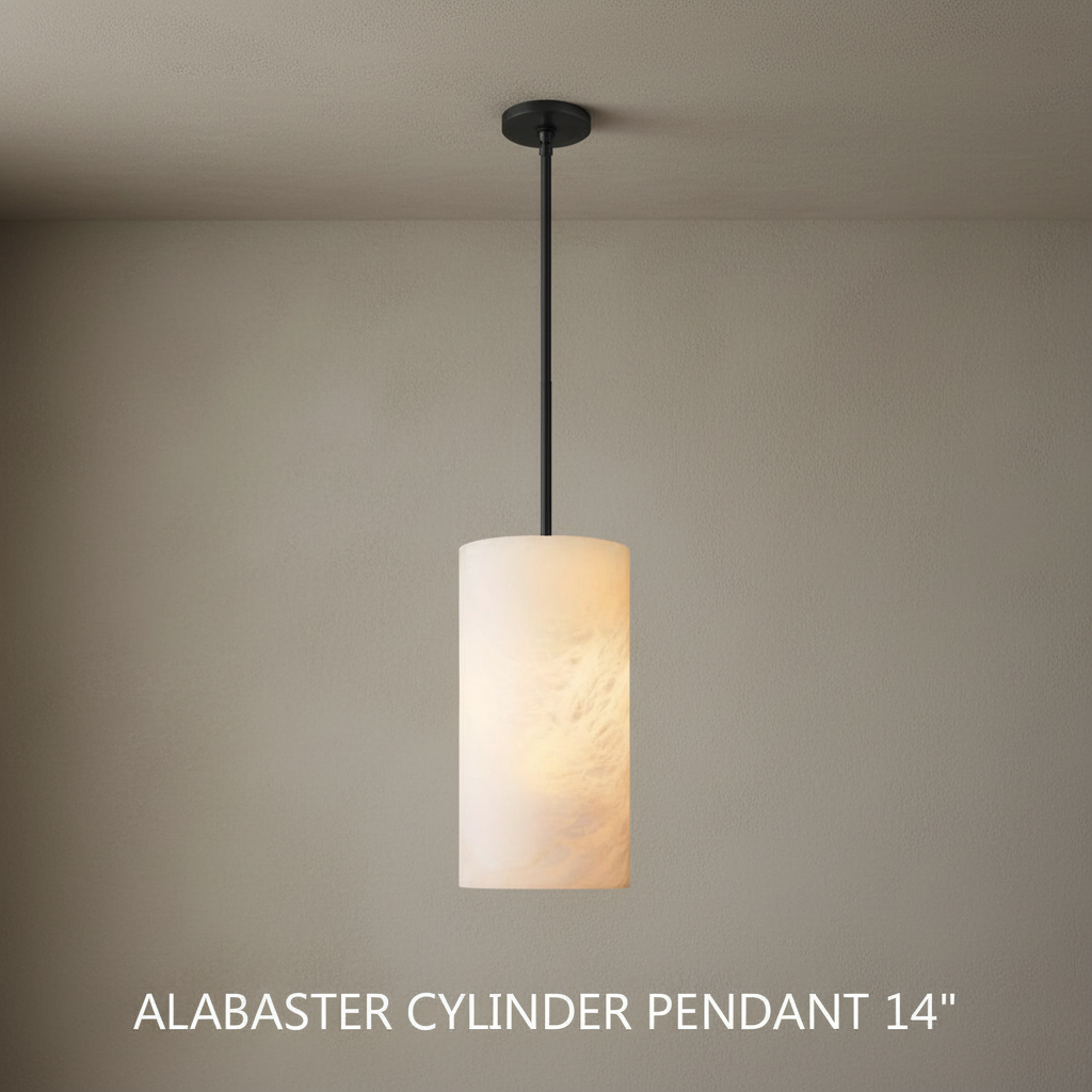 Morylighting Alabaster Cylinder Pendant - Background Shot