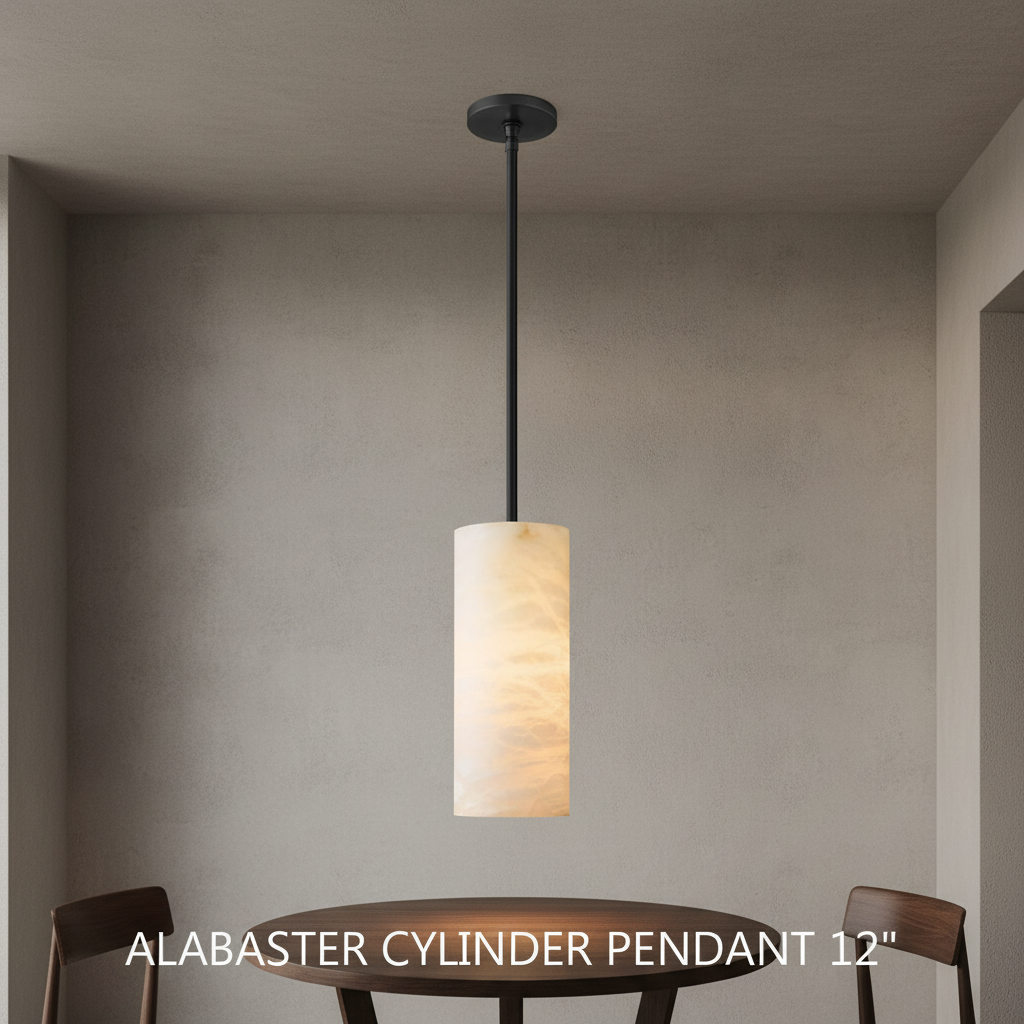 Morylighting Alabaster Cylinder Pendant - Background Shot