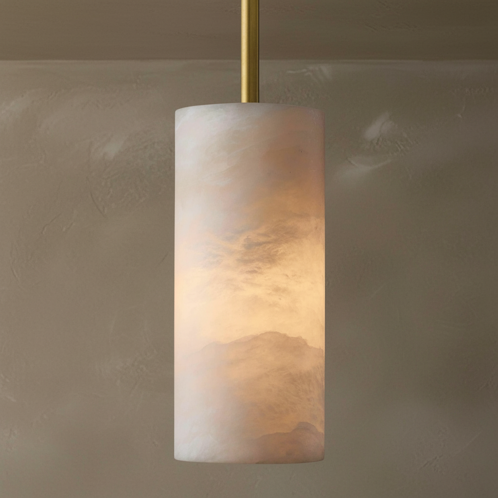 Morylighting Alabaster Cylinder Pendant - Background Shot