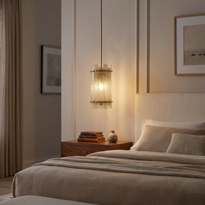 Morylighting Veridian Column Brass Pendant Light - Scene