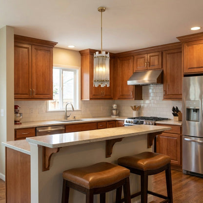 Morylighting Veridian Column Brass Pendant Light - Scene