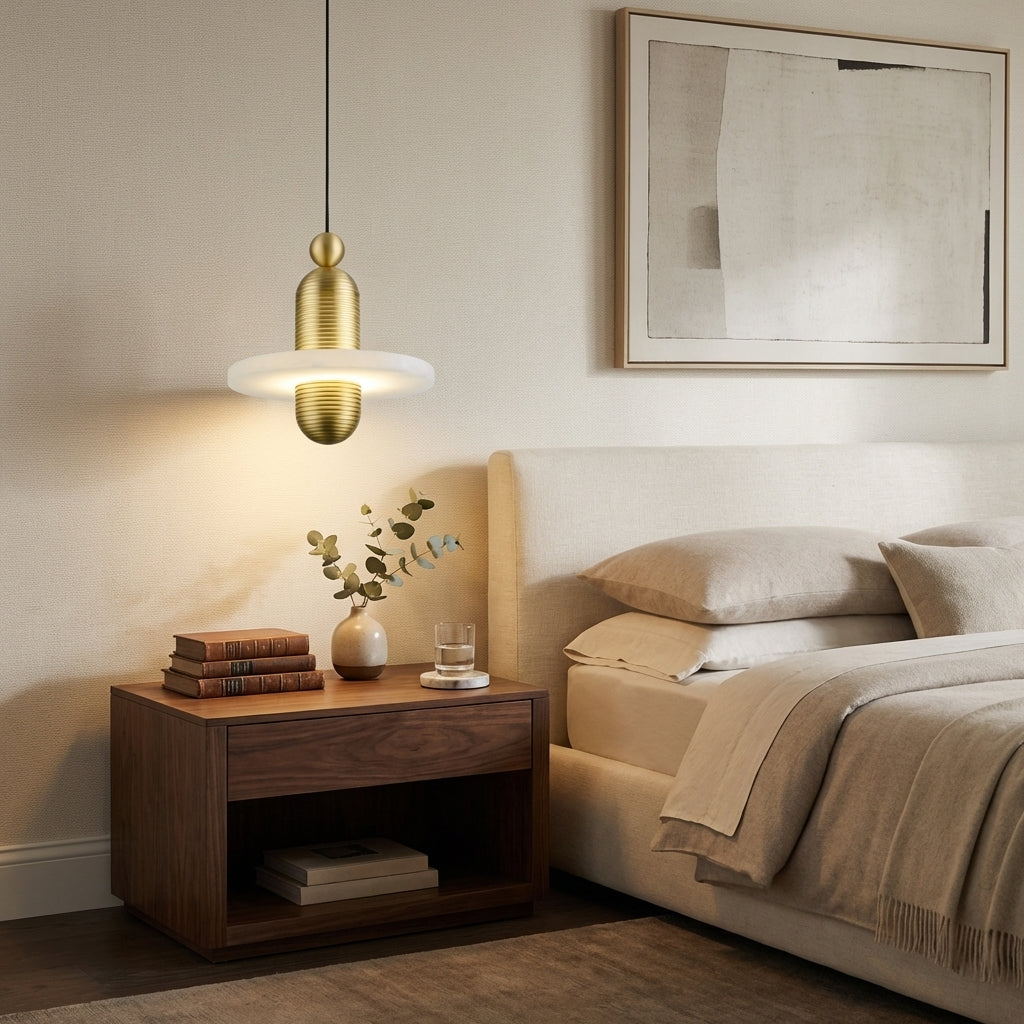 Morylighting Alabaster Luminous Sphere Pendant Light - Scene