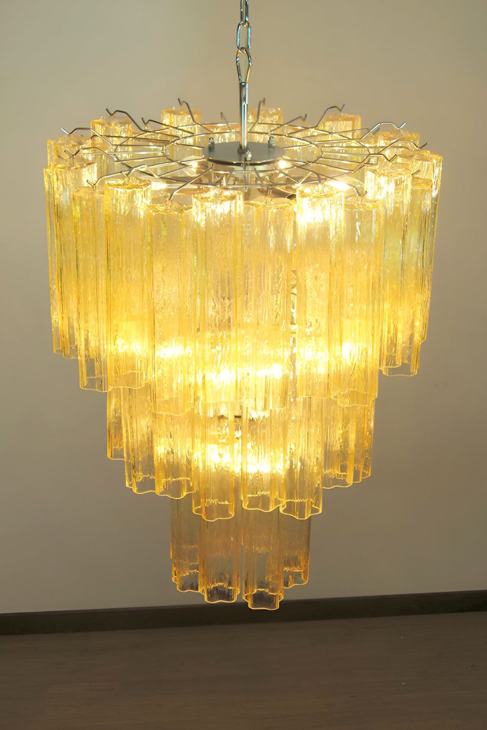 Three-Tier Yellow  Glass Art Chandelier - view 6 | morylighting