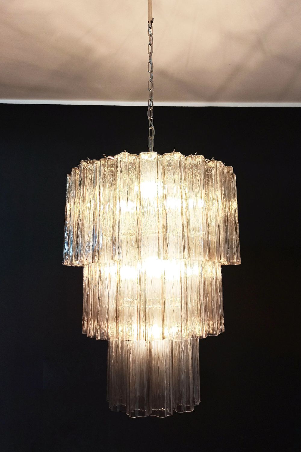 Art Smoked Glass Tube Chandelier - view 8 | morylighting