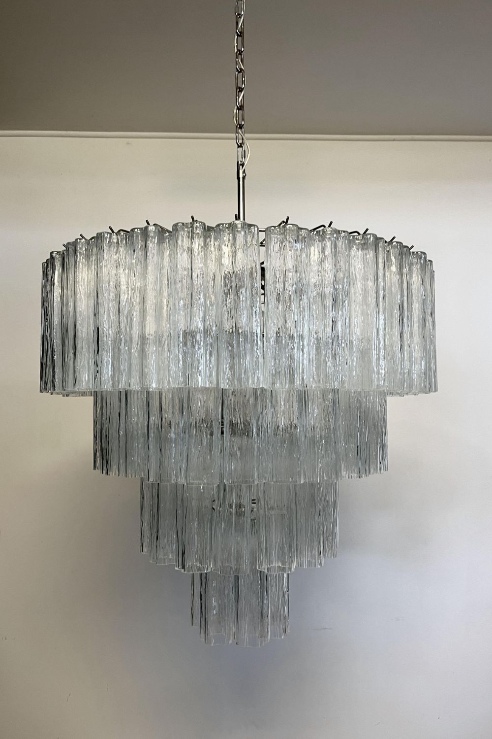 Art clear glass tiered chandelier - view 15 | morylighting