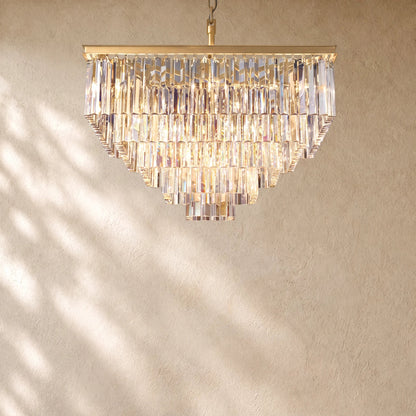 1920s Crystal Square Chandelier