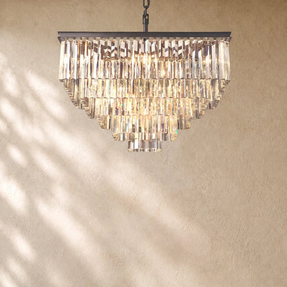 1920s Crystal Square Chandelier