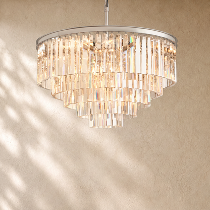 1920s Round Crystal Chandelier