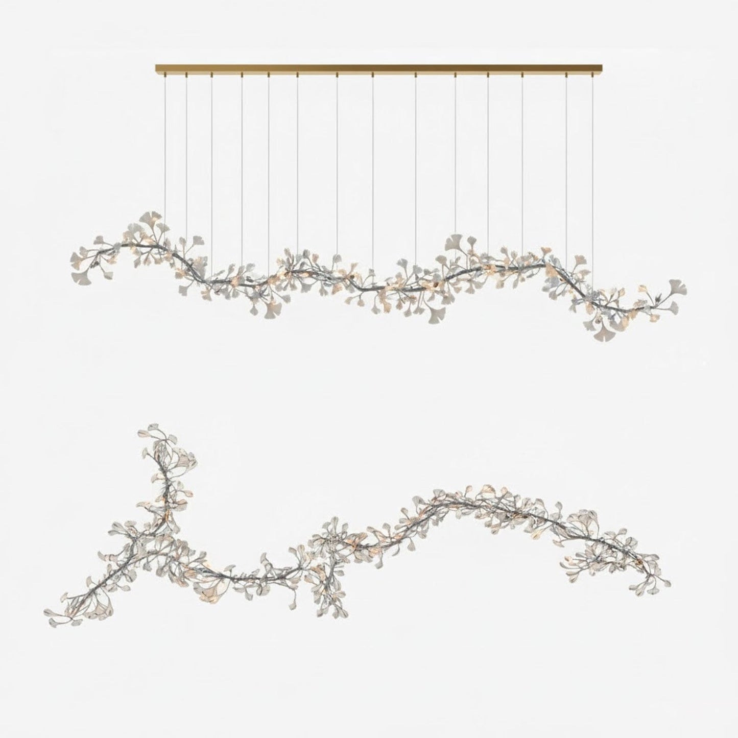 Gingko Ceramic Branch Chandelier E