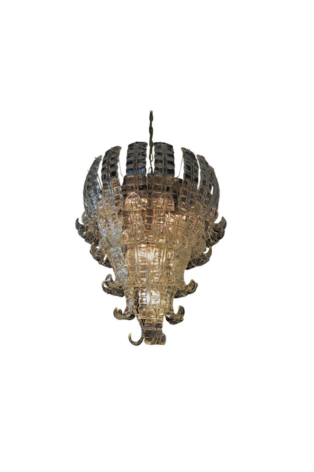 1970s Felci-Style Art Glass Tiered Chandelier | morylighting