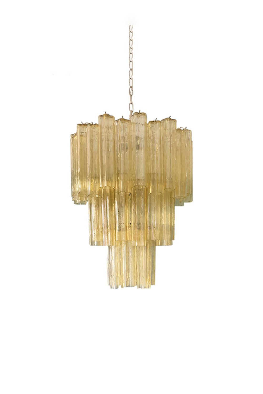 Three-Tier Yellow  Glass Art Chandelier | morylighting