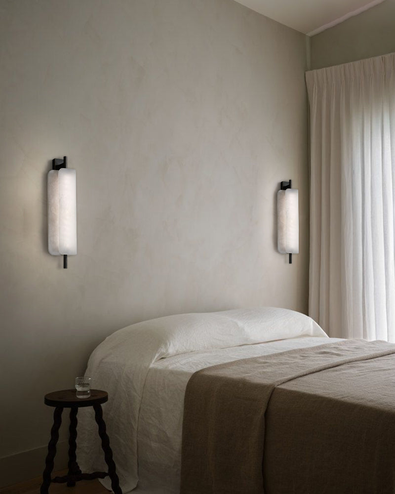 Modern Linear Black Metal Elegant Alabaster Pendant for Living room Lighting