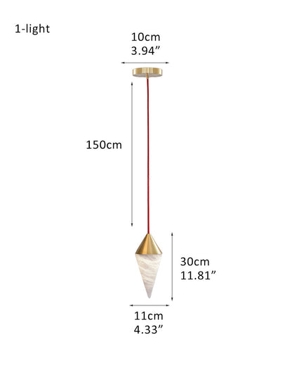 12 light Conical Cluster Minimalist Design Alabaster Pendant Light