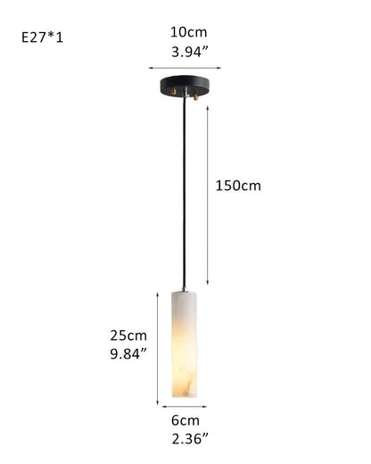 Elegant Lighting Linear Nature Stone 2" Wide Alabaster Chandelier
