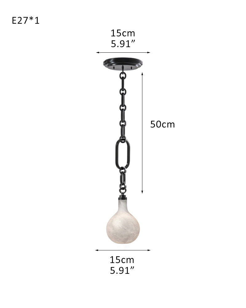 Cluster White Alabaster Globe Pendant Light with adjustable chain