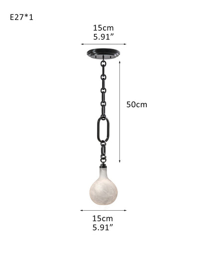Cluster White Alabaster Globe Pendant Light with adjustable chain