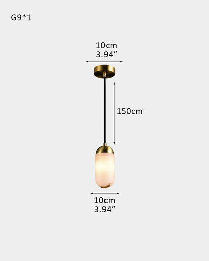 Alabaster Luxury Moonshade Brass Chandelier for dining room