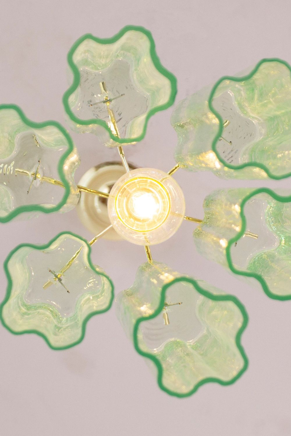 Italian Green Glass Tube Chandelier - view 9 | morylighting