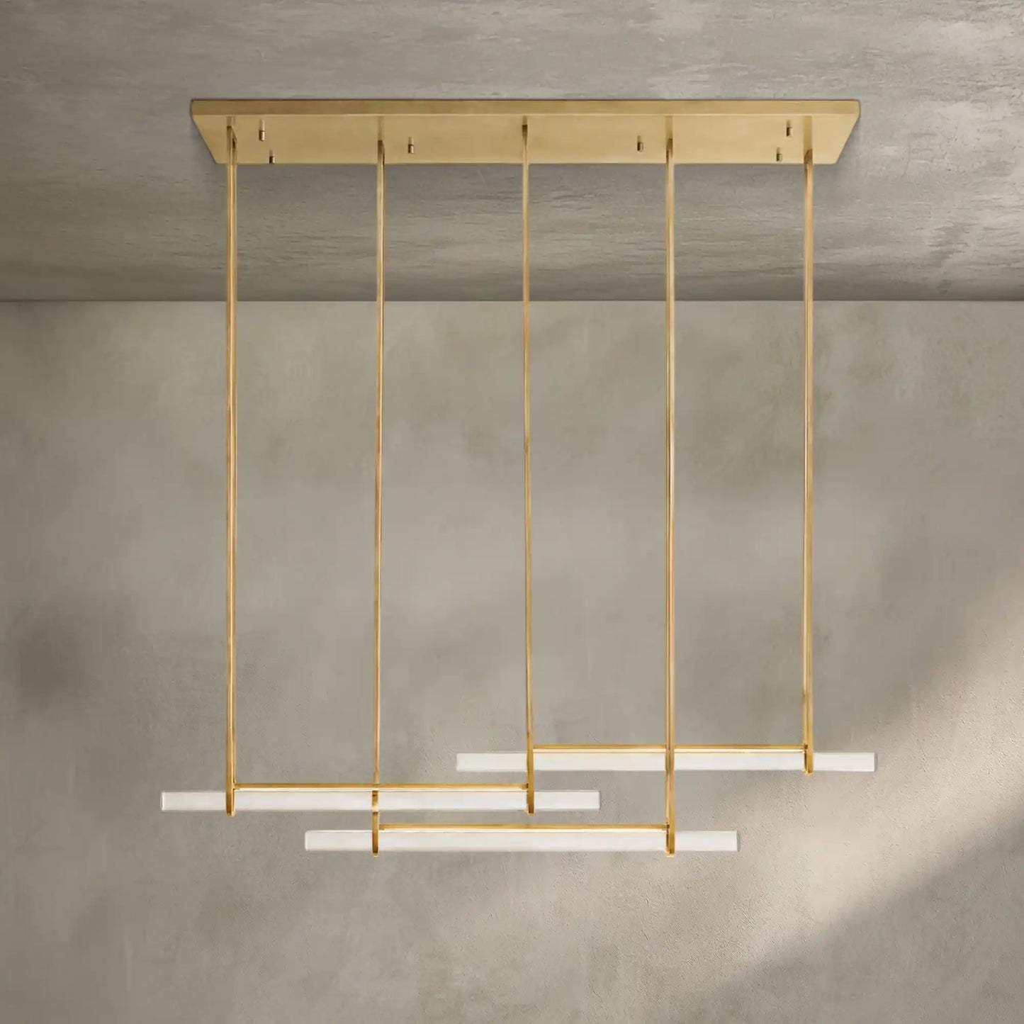 Auburn Crystal Triple Bar Linear Chandelier