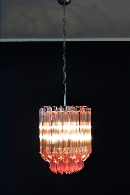 Art Pink Quadriedri Glass Chandelier - view 2 | morylighting